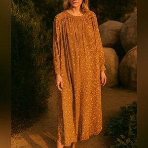 Sissel Edelbo Vintage Mixed Fabric Upcycled Maxi Kaftan Flowy Breezy Travel